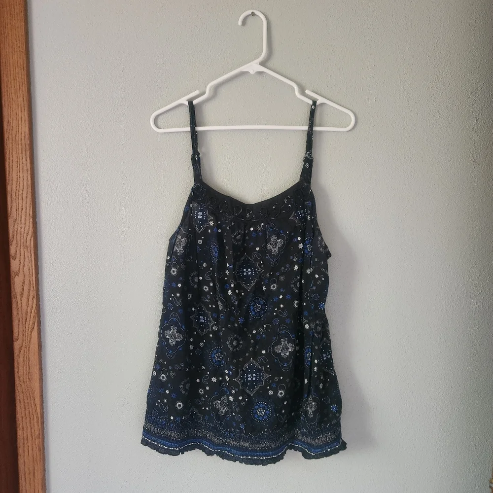 Maurices Black and Blue Patterned Camisole - Picture 1 of 9